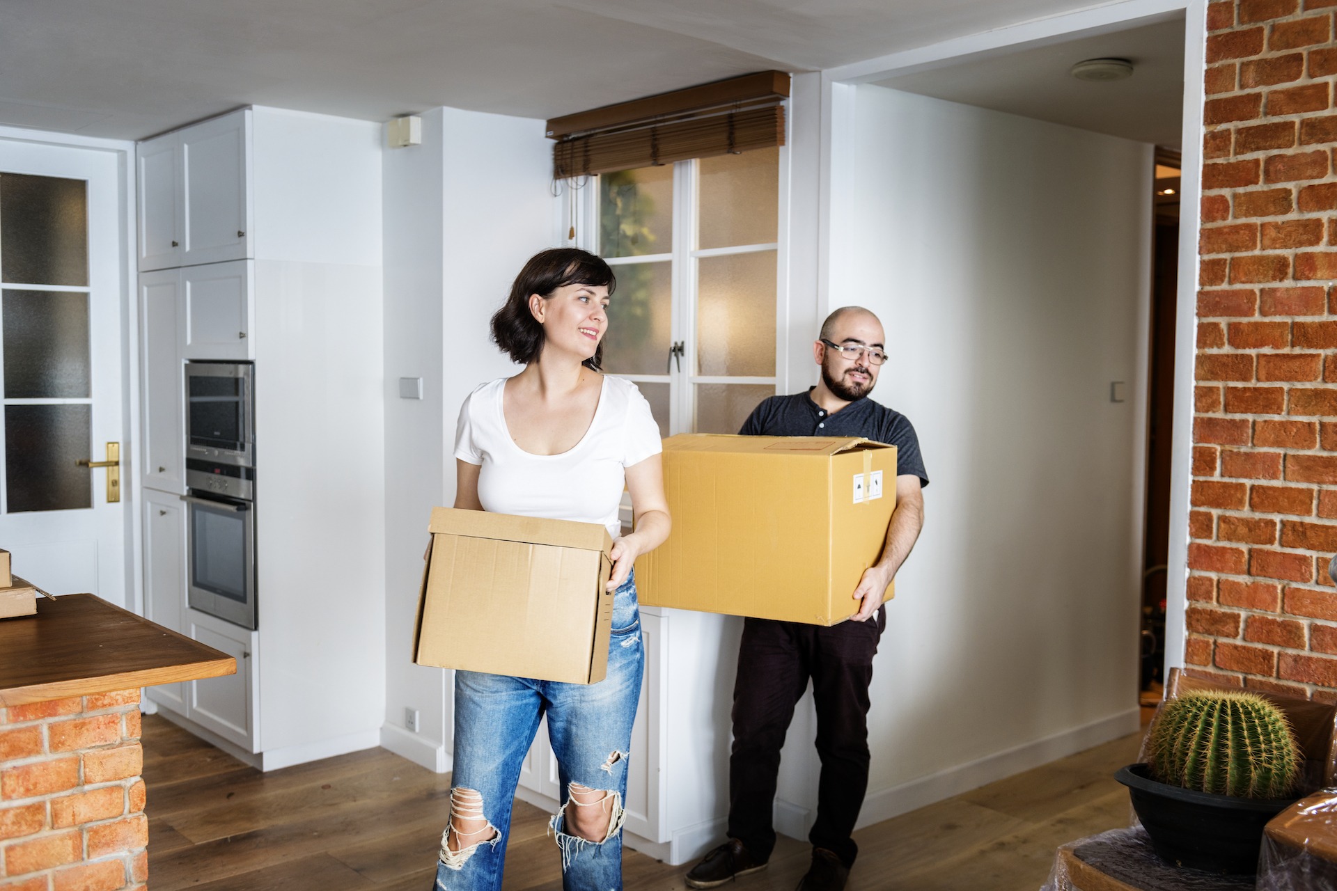 Couple moving into new house